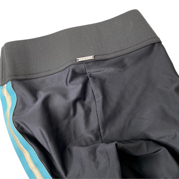 Koral Trainer 2-pc High Rise Blue Racer Stripe Metallic Leggings Bra Shiny XS - Picture 10 of 13